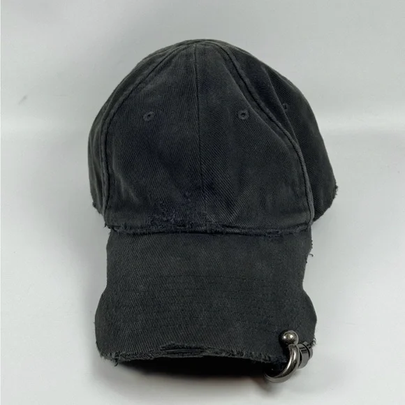 Balenciaga SS23 Black Piercing Distressed Cap - Picture 2 of 10